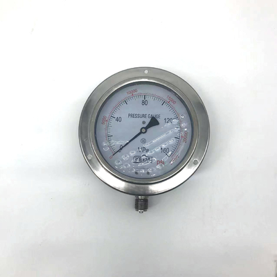 0 zum flüssigen gefüllten Manometer-stoßsicheren Silikon des Edelstahl-1600Bar füllte Pressur